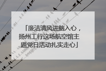 廉洁清风进脑入心，扬州工行这场航空馆主题党日活动扎实走心
